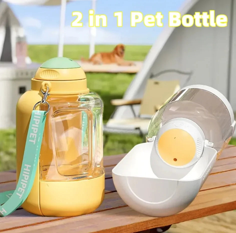 2-in-1 Portable Pet Water and Food Bottle