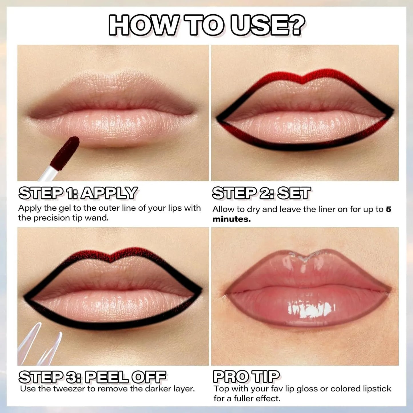 Waterproof Stripping Lip Liner, No Smudge